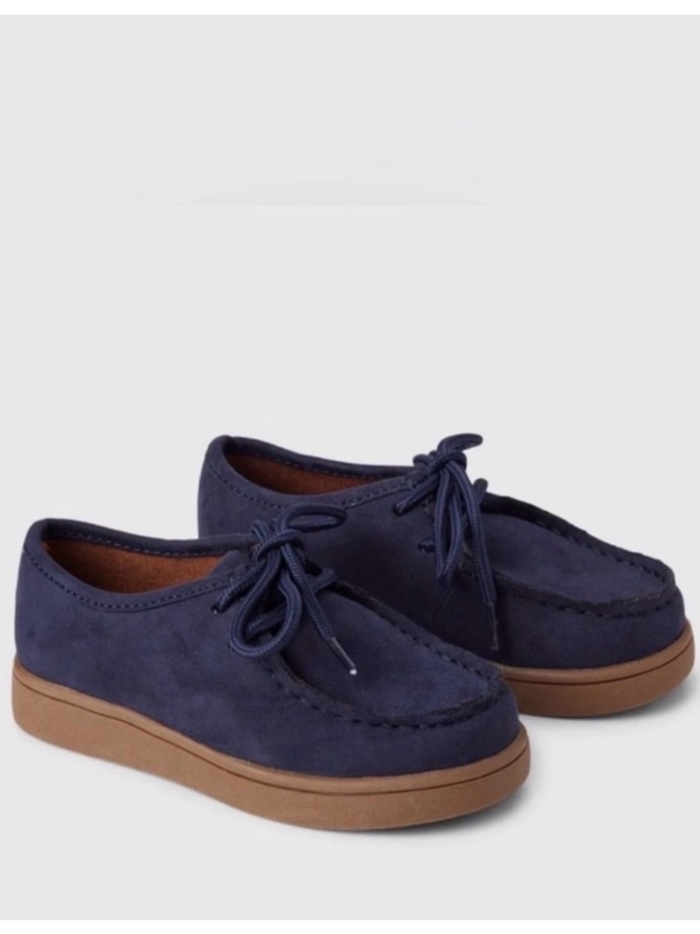 GAP Navy Suede Moccasin Sneakers with Tan Sole